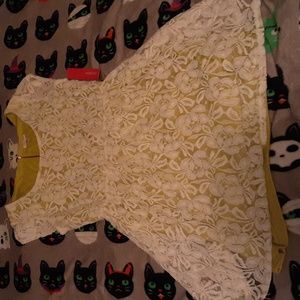 Xhilaration lace overlay Lime Green Dress Target Juniors XL Womans Large Formal